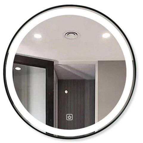 Зеркало DUSEL LED DE-M2071D 100х100 BLACK / сенсорное включение / подогрев (DUSEL-525)