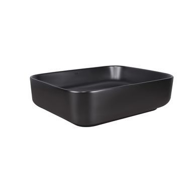 Раковина QTAP TERN 40х50.5 / черная / донный клапан (QT172195MBMB)