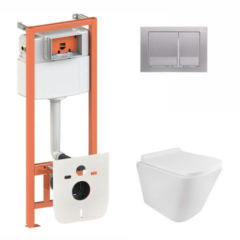 Комплект 3в1: Инсталляция для унитаза QTAP NEST (QT1733052ERW0133M425M06029SAT)