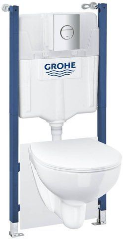 Комплект 5в1: Инсталляция для унитаза GROHE RAPID SL SOLIDO + клавиша смыва GROHE NOVA COSMOPOLITAN (39900000)