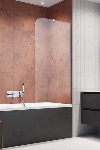 Шторка на ванну RADAWAY TORRENTA PNJ II 80х150 L / профіль хром / скло прозоре (QP95(left) chrome,clear)