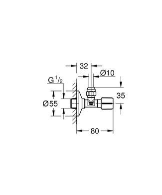 Вентиль GROHE QUICKFIX 3/8" (220732430)