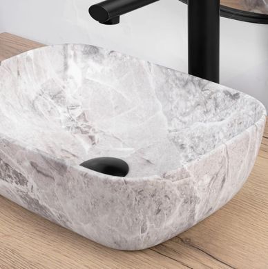 Раковина REA BELINDA MINI STONE MATT 25х36 / серая (REA-U3321)