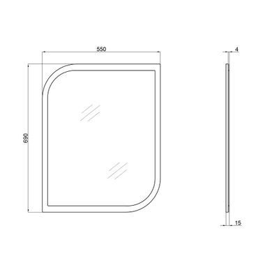 Зеркало QTAP SCORPIO 550х695 WHITE QT147850701W, 690х550