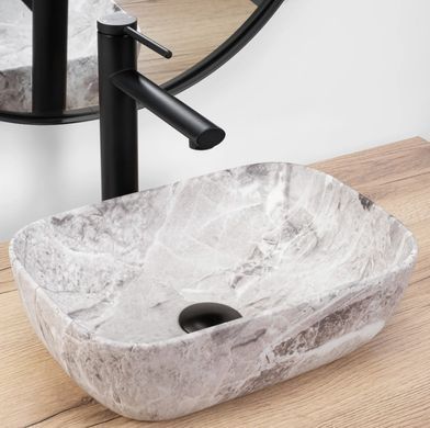 Раковина REA BELINDA MINI STONE MATT 25х36 / серая (REA-U3321)