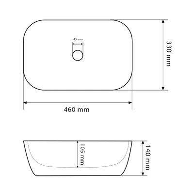 Раковина VBI RAVENNA 33х46 SAND GLOSSY (VBI-011231)