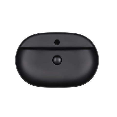 Раковина QTAP SCORPIO 40х61 / черная / донный клапан (QT142203MBMB)