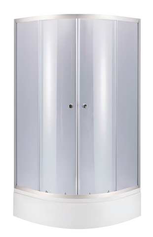 Душевая кабина LATWA SC90X90.SAT.HIGH.FR полукруглая, стекло FROST 4 мм + Душевой поддон KAPIELKA ST90X90X41, с панелью LIDZ (LLSC9090SATHIGHFR2SET)