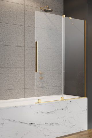 Шторка на ванну RADAWAY FURO GOLD PND II 58.8х150 / профіль золото / скло прозоре (95040U02ZG)