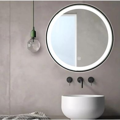 Зеркало DUSEL LED DE-M2071D 80х80 BLACK / сенсорне включення / підігрів (DUSEL-527)