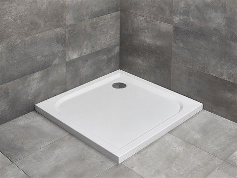 Душевой поддон RADAWAY DELOS C акриловый, квадратный плоский 1000X1000 мм H55 белый SDC1010-01, 80x80