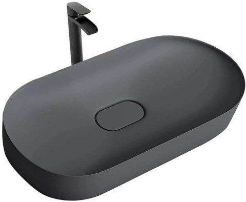 Раковина из искусственного камня REA IRIS GREY MATT 35.5х70 / серая (REA-U4306)