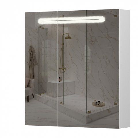 Дзеркальна шафа AQUARIUS TEFFI з LED підсвіткою 70 (Білий) (70930224)