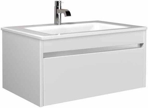 Тумба підвісна MOIDODIR PRIME 80-А + раковина AMALFI 80 / біла (00-0006659)