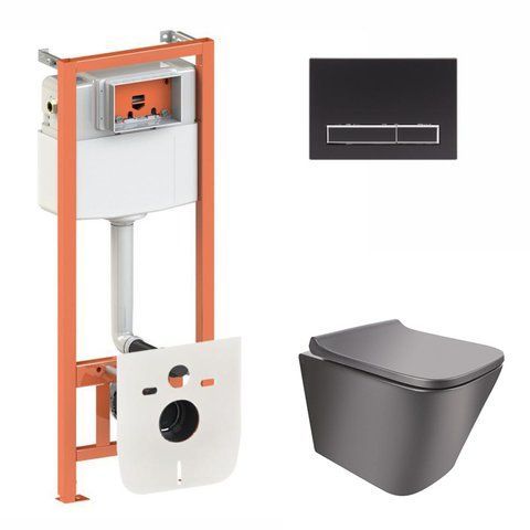 Комплект 3в1: Инсталляция для унитаза QTAP NEST (QT1733052ERMB0133M425M08V1091MB)