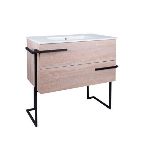 Комплект QTAP TAURUS 800х800х437 WHITISH OAK тумба підлогова + раковина урізна QT2471TNT803WO
