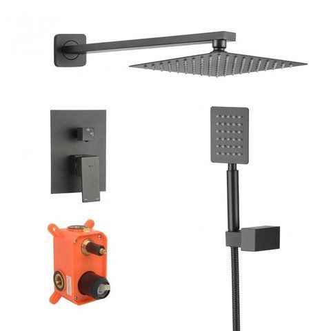 Душевой гарнитур скрытого монтажа YOKA DUAL 30 BLACK + BOX черный (BP.DUAL30 BLK)