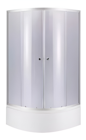 Душевая кабина LATWA SC90X90.SAT.HIGH.GR полукруглая, стекло тон 4 мм + Душевой поддон KAPIELKA ST90X90X41, с панелью LIDZ (LLSC9090SATHIGHGR2SET)