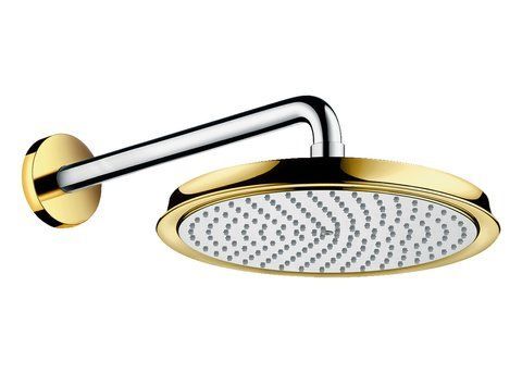 HANSGROHE Верхній душ RAINDANCE CLASSIC AIR 240 мм з тримачем 383 мм, CHROME/GOLD OPTIC (27424090)