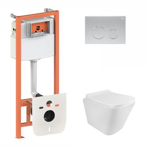 Комплект 3в1: Инсталляция для унитаза QTAP NEST (QT1733052ERW0133M425M11111SAT)