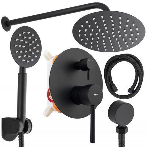 Душевой гарнитур скрытого монтажа YOKA STUDIO BLACK + BOX черный (BP.STUDIO-BLK)