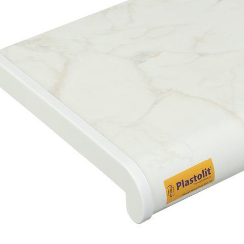 Подоконник пластиковый PLASTOLIT 35 / могул мрамор глянцевый (100)