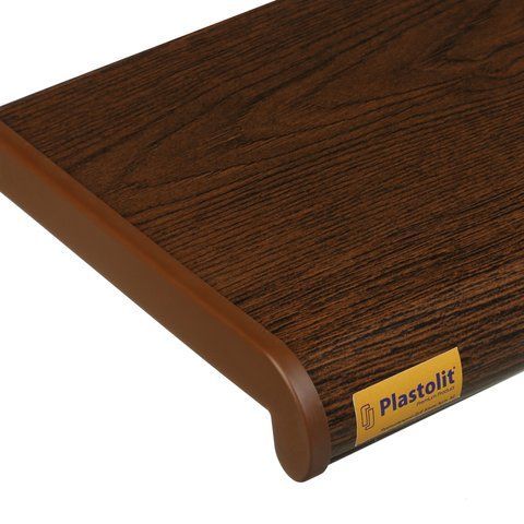Подоконник пластиковый PLASTOLIT 52 / рустикальный дуб глянцевый (100)