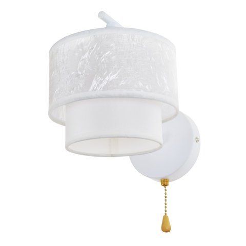 Бра настенное накладная с абажуром минимализм BKL-499W/1 E14 CH+WT