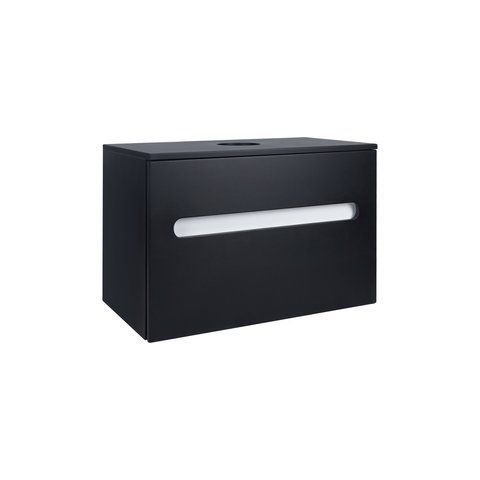 Тумба підвісна QTAP VIRGO 700х476х469 BLACK/WHITE зі стільницею QT1879TPА702BW