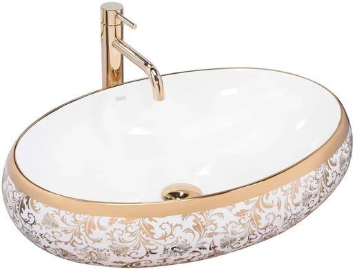 Раковина REA MERYL 60х40.5 / белая / золото (REA-U5054)