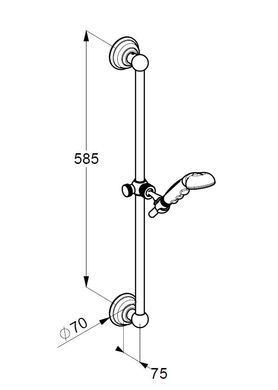 Душовий гарнітур KLUDI ADLON с настенной штангой 600 мм, хром 2710305
