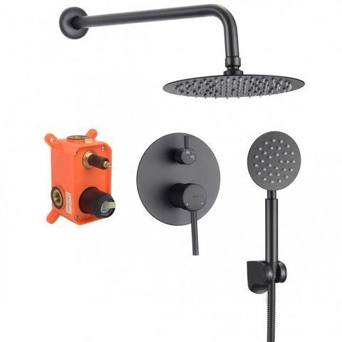 Душевой гарнитур скрытого монтажа YOKA STUDIO 30 BLACK + BOX черный (BP.STUDIO30 BLK)