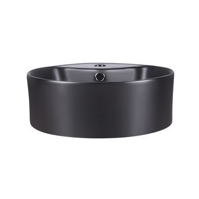 Раковина QTAP SCORPIO 40х40 / черная / донный клапан (QT14113018BMBMB)