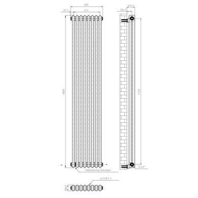 Радиатор NAVIN CALIDUM 2-8 380х1800 ANTICOR / белый (02-154004-3818)