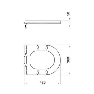 Сидіння для унітаза QTAP ROBIN, ARIES / мікроліфт SLIM (QT99HY2411W)