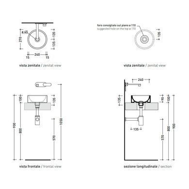Раковина FLAMINIA MINI TWIN LAVA GREY 27х27 (5059222)