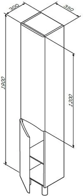 Пенал напольный AM.PM LIKE 35X30X190 R (M80CSR0361VF38)