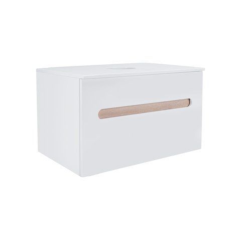 Тумба підвісна QTAP VIRGO 800х476х469 WHITE/WHITISH OAK зі стільницею QT1879TPА801WWO