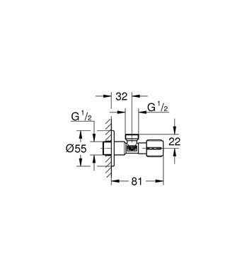 Вентиль GROHE UNIVERSAL 1/2" (22041DC1)