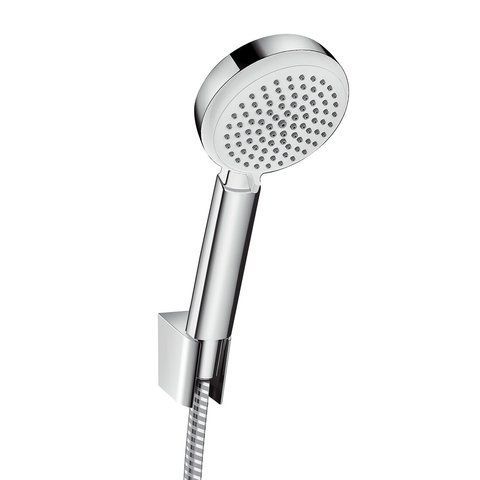 Душевой набор HANSGROHE CROMETTA 100 с настенным держателем, лейкой и шлангом 1600 мм, хром/белый 26667400