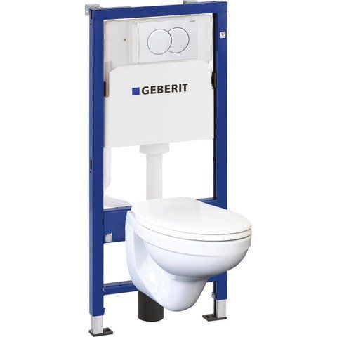 Комплект 4в1: Инсталляция для унитаза GEBERIT DUOFIX PRO 20 DELTA + подвесной унитаз KOLO IDOL / сиденье DUROPLAST (118.315.11.1)
