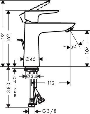 Змішувач д/раковини HANSGROHE TALIS E 71710670
