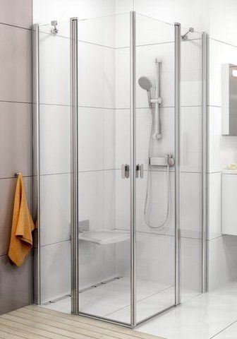 Душевая дверь RAVAK CHROME CRV2-120 четырёхэлементная, 1200 мм H1950, профиль полированный алюминий, стекло TRANSPARENT 1QVG0C00Z1