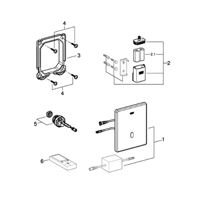 Клавіша змиву для пісуара GROHE TECTRON SKATE / інфрачервоний / сатин (37321SD1)