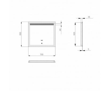 Дзеркало SANWERK LAVA DELUXE 70х65 (ZL0000121)