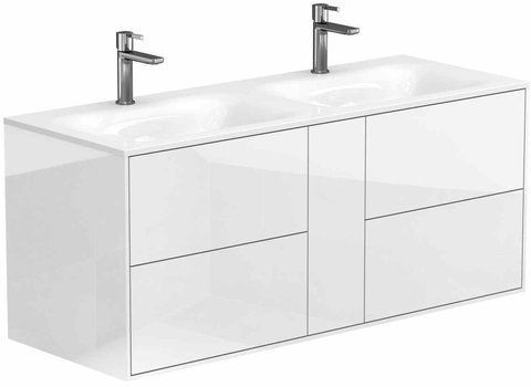Тумба підвісна MIRAGGIO SPACE + раковина JESSEL 1200 D / біла (8815414)