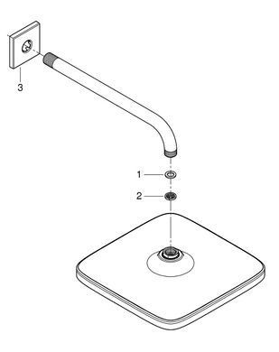Верхній душ GROHE TEMPESTA 250 CUBE + кронштейн (26682000)