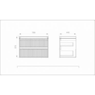 Тумба підвісна AQUARIUS APOLLO 80 GRAPHITE + раковина LUX GRAPHITE 80 (70942866)