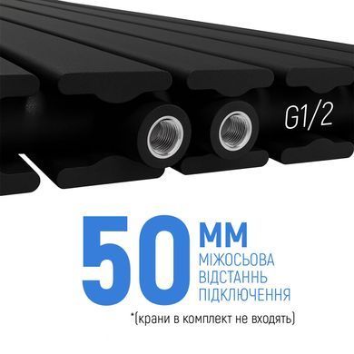 Радіатор NAVIN LARGO DOUBLE 456х1800-6 (50мм) ANTICOR / чорний муар (02-244163-4518)