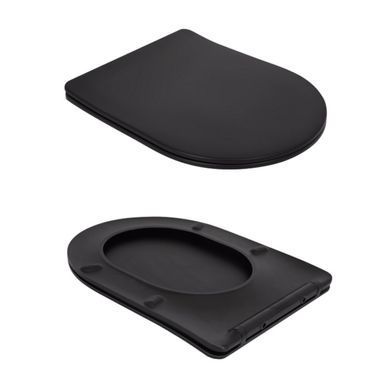 Підлоговий унітаз QTAP ROBIN ULTRA QUIET MATT BLACK + сидіння SOFT CLOSE (QT13226083AMB)